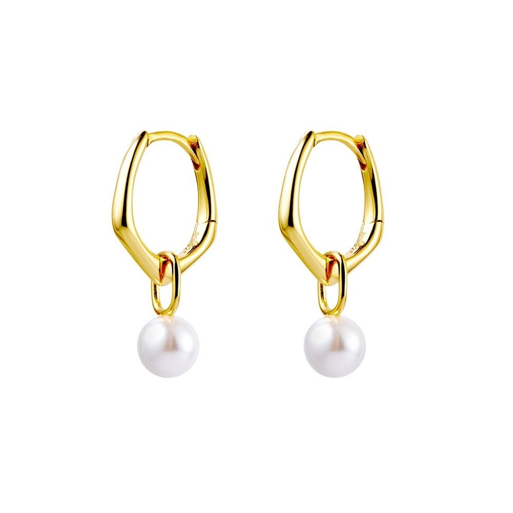 Penelope Pearl Huggie Earrings