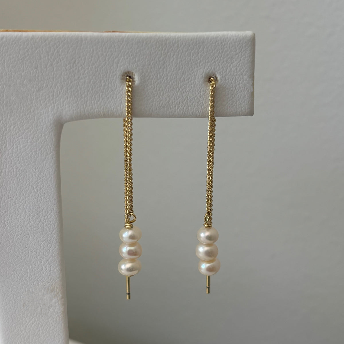 Freshwater Pearl Chain Earrings