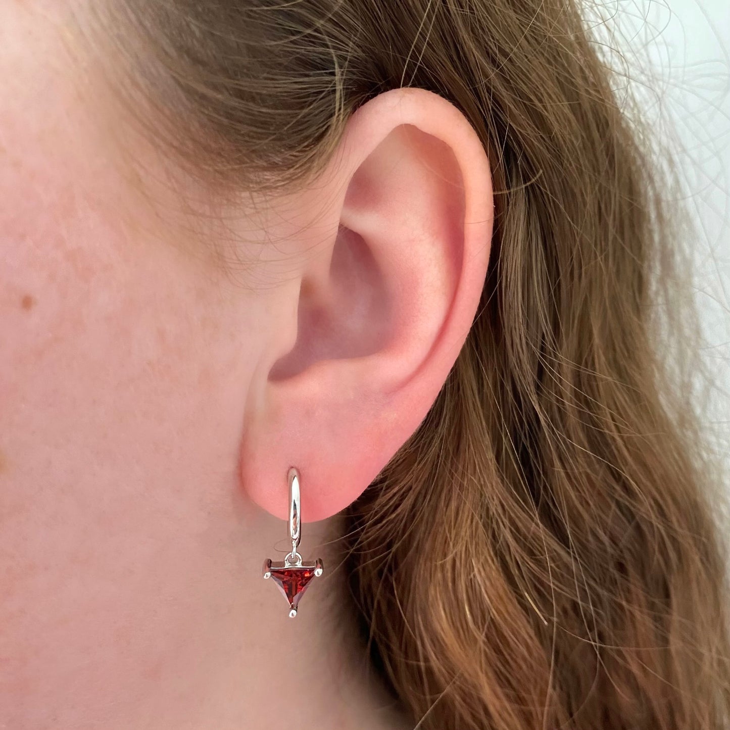 Ruby Huggie Earrings