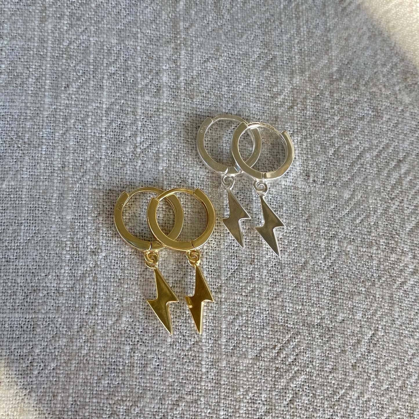 Lightening Bolt Huggie Earrings