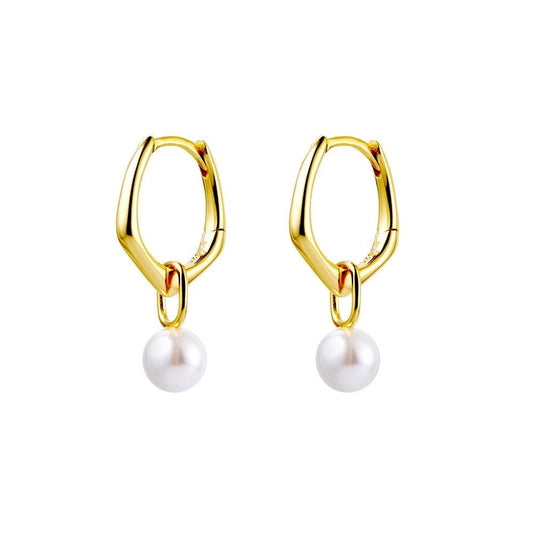 Penelope Pearl Huggie Earrings