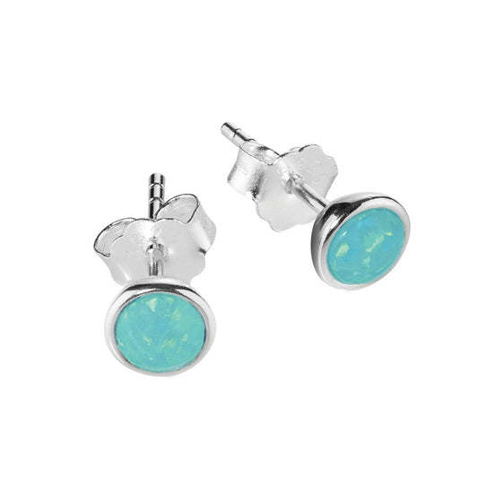 Teal Opal Stud Earrings