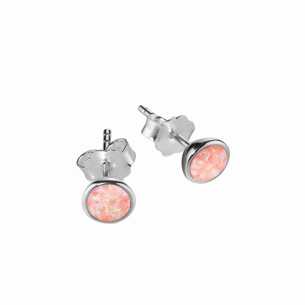 Pink Opal Stud Earrings