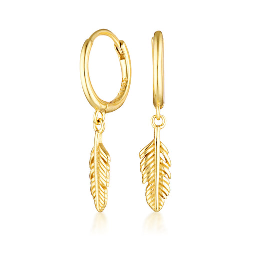 Feather Huggie Earrings