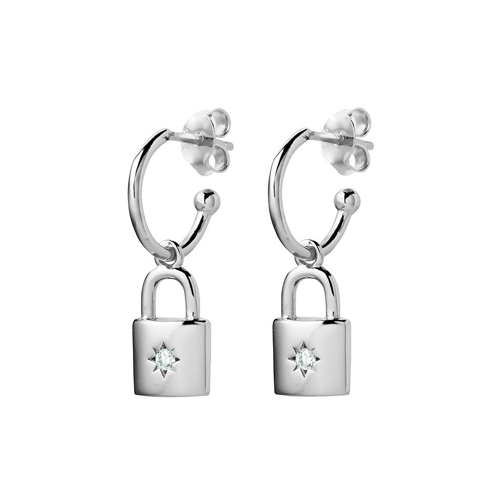 Lock Hoop Earrings