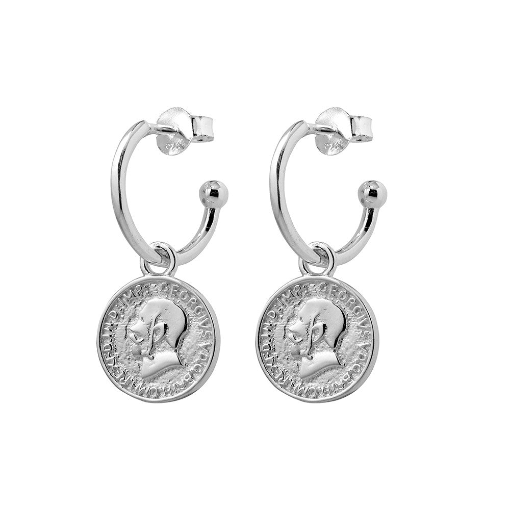 Coin Hoop Earrings